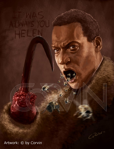 Tony Todd Candyman handdrawn horror film fan art portrait by